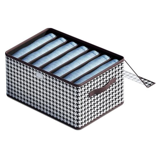 Cutie Depozitare, Vivimall, Capac Transparent, Model In Carouri, Model Mediu, Maro - vivimall.ro