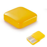 Cutie depozitare medicamente, 2 compartimente, Glisanta, Galben, Patrata, Vivimall, Inchidere etans - vivimall.ro