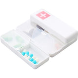 Cutie depozitare medicamente, 7 compartimente sigilate individual, pliabila, portabila, Vivimall, Alb/Rosu - vivimall.ro