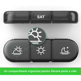 Cutie Depozitare Medicamente, Vivimall, 7 Zile, 21 Compartimente, Cutie Suport, Recipiente Detasabile, Portabila, Compartimente Negre, Cutie Transparenta, 15.6x12 cm - vivimall.ro