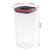 Cutie De Depozitare Alimente, Cutie De Tip Container, Recipient Pentru Cereale In Bucatarie, 11.5 X 11.5 X 23 Cm, Volum 2000 Ml, Transparenta Cu Capac Negru - vivimall.ro