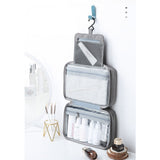 Geanta cosmetice voiaj, Vivimall, material textil, impermeabil, Gri, 12.5 x 9 x 22 cm - vivimall.ro