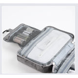 Geanta cosmetice voiaj, Vivimall, material textil, impermeabil, Gri, 12.5 x 9 x 22 cm - vivimall.ro