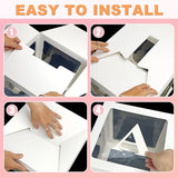 Set 4 Cutii pentru Baloane, Vivimall, Model Simplu, Tematica Aniversare, Cuburi Decorative din Plastic, Accesorii pentru Petrecere, 30 x30 cm, Transparente Contur Alb - vivimall.ro