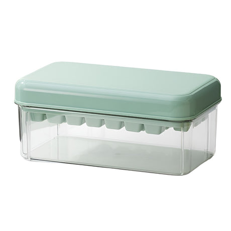Set Cutie Pentru Gheata, Uz Casnic, 1 Tavita Pentru Cuburi, Capac Etans, Lopata, 23.5X13.3X10 Cm, Verde - vivimall.ro
