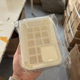 Cutie Gheata, 15 Cuburi, Cu Sistem de Presare Spate, Capac de Umplere și Evacuare, 1 L, 16.5 x 11.2 x 4.5 cm, Alb - vivimall.ro