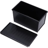 Tava pentru Paine, Vivimall, din Otel Carbon, 450 g, cu Capac, Antiaderenta, 21 x 11 x 11.5 cm, Negru - vivimall.ro