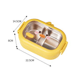 Cutie Pentru Pranz Sau Gustari, Cu Doua Compartimente, Model Ratusca, Pentru Copii Si Adulti, Etansare, Pp, Perfect Pentru Scoala Si Birou, 1000 Ml, 22.5X14.5X8 Cm, Galben - vivimall.ro