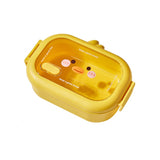 Cutie Pentru Pranz Sau Gustari, Cu Doua Compartimente, Model Ratusca, Pentru Copii Si Adulti, Etansare, Pp, Perfect Pentru Scoala Si Birou, 1000 Ml, 22.5X14.5X8 Cm, Galben - vivimall.ro