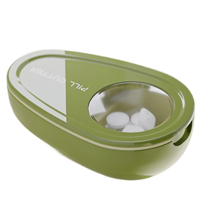 Cutie Taiat Pastile si Depozitare Medicamente, Vivimall, Verde, 8x5x2.65 cm, Compacta si Portabila, Ideala Pentru Calatorii - vivimall.ro