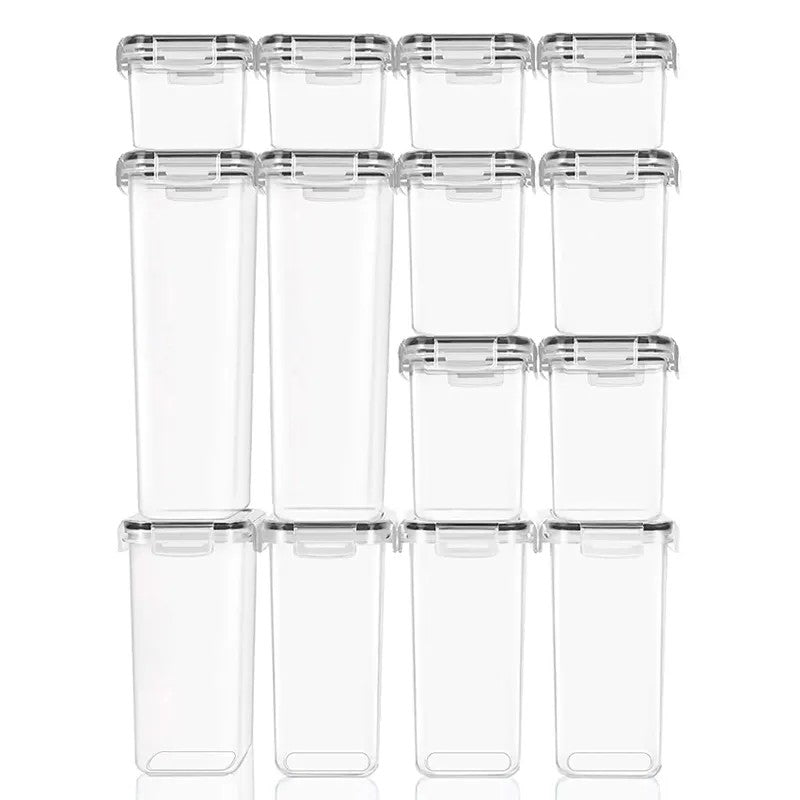 Set 14 cutii depozitare alimente transparente | StorePro - vivimall.ro