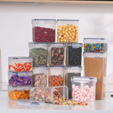 Cutii de depozitare alimente, Vivimall, Set din 15 Cutii pentru Condimente, Cereale, Cutii pentru Bucatarie, din Plastic PP, Cutii Alimentare, Diferite Dimensiuni, Transparente - vivimall.ro