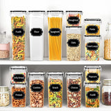 Cutii De Depozitare Alimente, Set Din 16 Cutii Pentru Condimente, Cereale, Cutii Pentru Bucatarie, Din Plastic Pp, Cutii Alimentare, Diferite Dimensiuni, Transparente - vivimall.ro