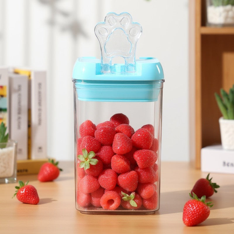 Set 5 Cutii de Depozitare Alimente, Vivimall, 1 x 500ml, 2 x 800ml, 1 x 1200ml, 1 x 1900ml, Capac Albastru, din PP+PET, Inchidere Ermetica, Transparent - vivimall.ro