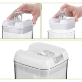 Cutii de Depozitare Alimente, Vivimall, set din 5 Cutii pentru Condimente, Volumetrie 0.5l, 0.8l, 1.2l, 1.9l, Transparente cu Capac Alb - vivimall.ro
