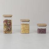 Cutii De Depozitare Alimente, Set Din 6 Cutii De Tip Container, Cutii Pentru Cereale, Din Plastic, Capac Din Bambuc, 2Pc 0.5 L. 2Pc 0.8 L, 2Pc 1.2 L, Transparente - vivimall.ro