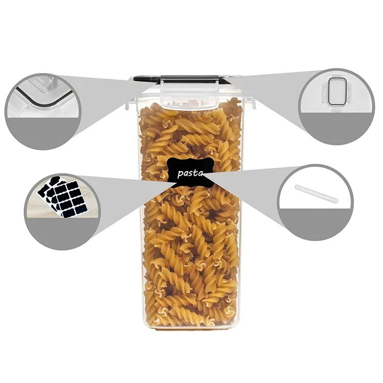 Cutii De Depozitare Alimente, Set Din 7 Cutii Pentru Condimente, Cereale, Cutii Pentru Bucatarie, Din Plastic Pp, Cutii Alimentare, Diferite Dimensiuni, Transparente - vivimall.ro