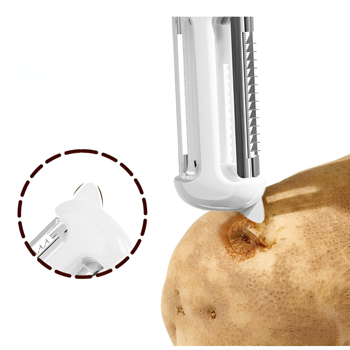 Cutit De Fructe Multifunctional, Razatoare, Curatator Fructe-Legume, Deschizator De Sticle, 18.1X3.8X2Cm - vivimall.ro