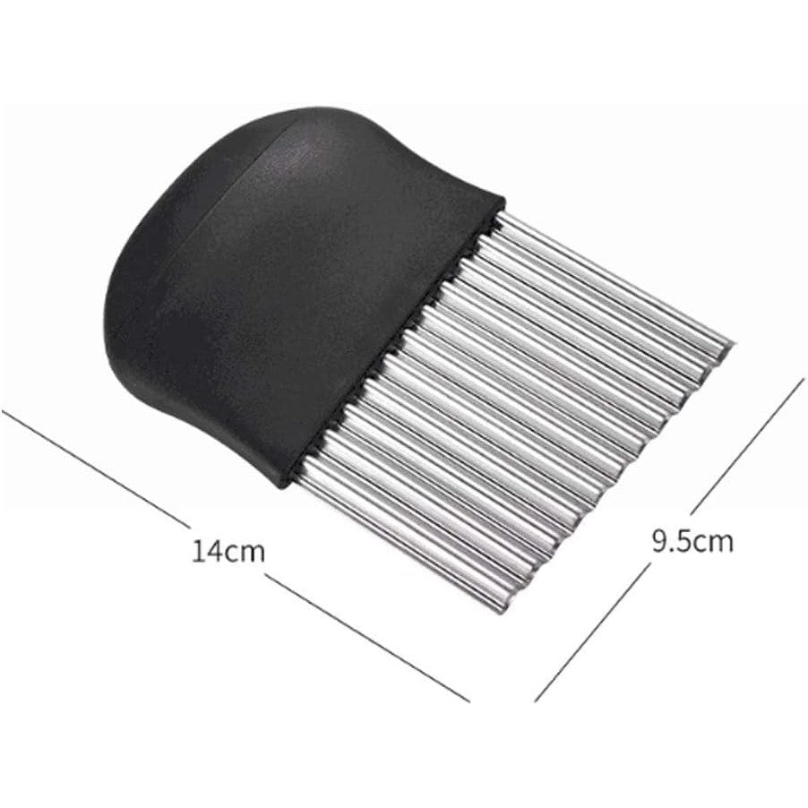 Cutit Pentru Cartofi Ondulati, Pentru Legume, Forma Ondulata, Usor De Utilizat, Taiere, Negru - vivimall.ro