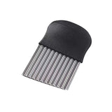 Cutit Pentru Cartofi Ondulati, Pentru Legume, Forma Ondulata, Usor De Utilizat, Taiere, Negru - vivimall.ro