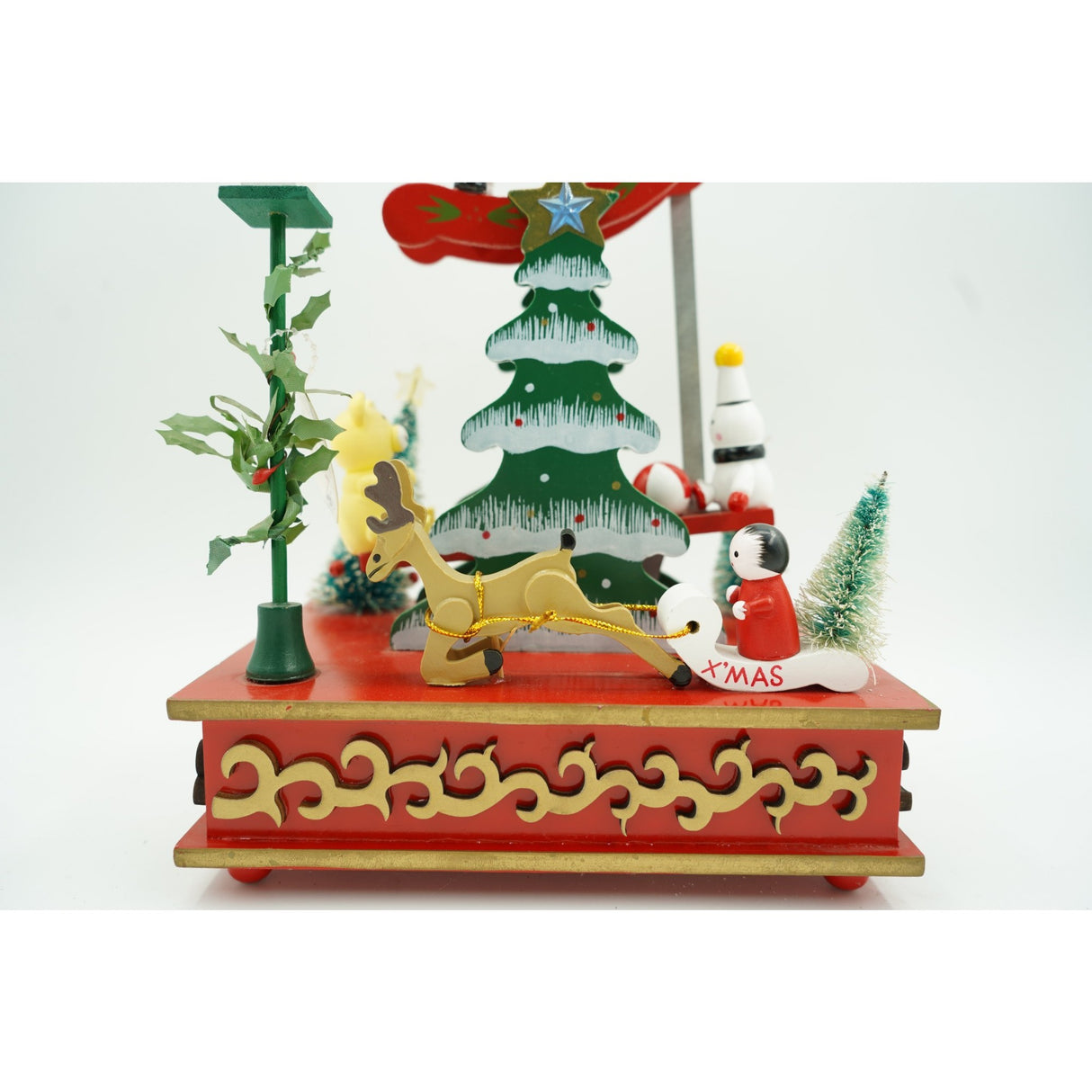 Cutiuta muzicala decorata de Craciun, Multicolor, din Lemn, 17 cm x 27.5 cm, Interior, Vivimall - vivimall.ro