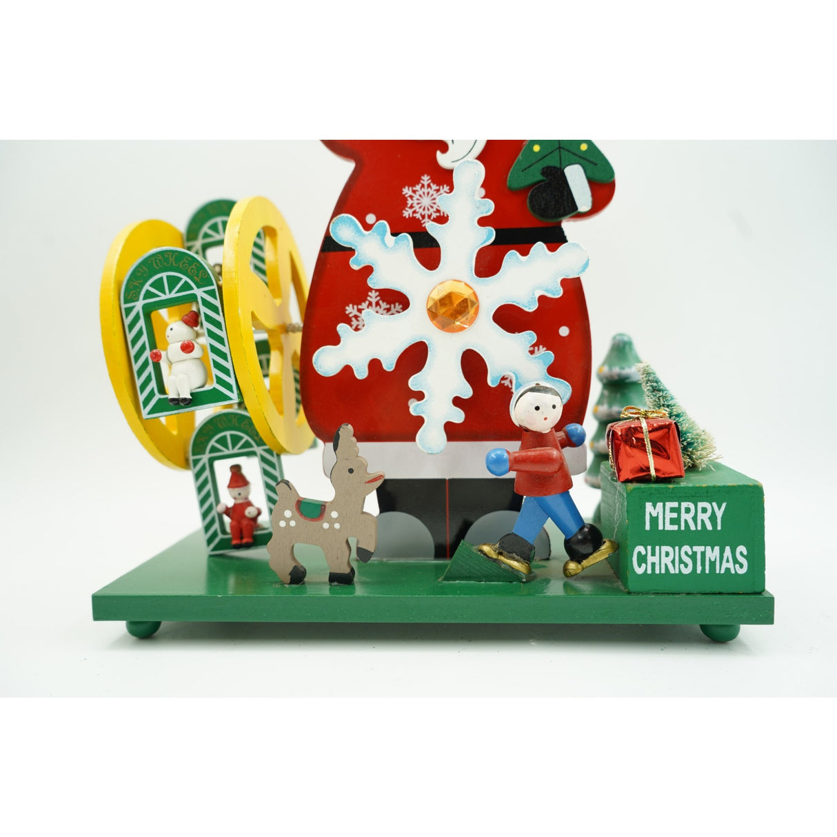 Cutiuta muzicala decorata, Mos Craciun, Multicolor, din Lemn, 21.5 cm x 24.5 cm, Interior, Vivimall - vivimall.ro