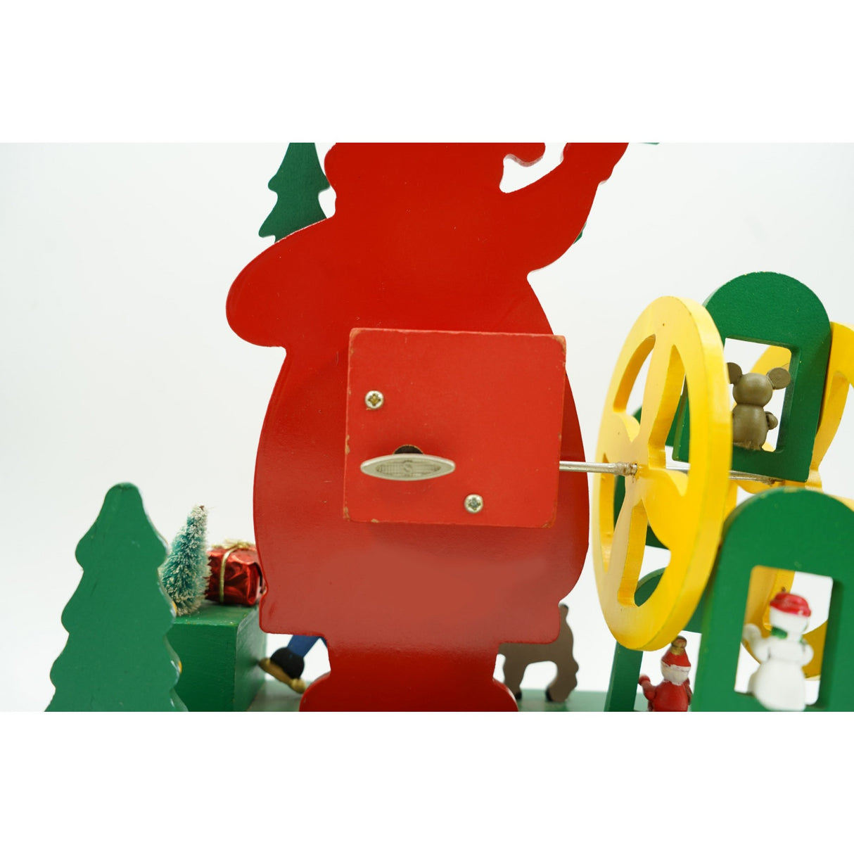 Cutiuta muzicala decorata, Mos Craciun, Multicolor, din Lemn, 21.5 cm x 24.5 cm, Interior, Vivimall - vivimall.ro