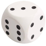 Jucarie Antistres, Flippy, Squishy Zar Gigant, Model Jumbo Slow Rising,Material Eco Premium, Non-Toxica,Jucarie Senzoriala pentru Relaxare, 6.5 x 6.5 cm, Alb/Negru - vivimall.ro