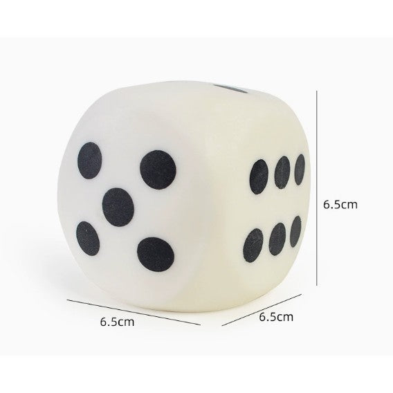 Jucarie Antistres, Flippy, Squishy Zar Gigant, Model Jumbo Slow Rising,Material Eco Premium, Non-Toxica,Jucarie Senzoriala pentru Relaxare, 6.5 x 6.5 cm, Alb/Negru - vivimall.ro