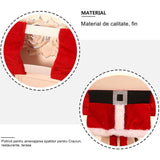 Decoratiune pentru scaun cu tematica de Craciun Vivimall, elastica, material textil/poliester, 46 x 30 cm, rosu - vivimall.ro