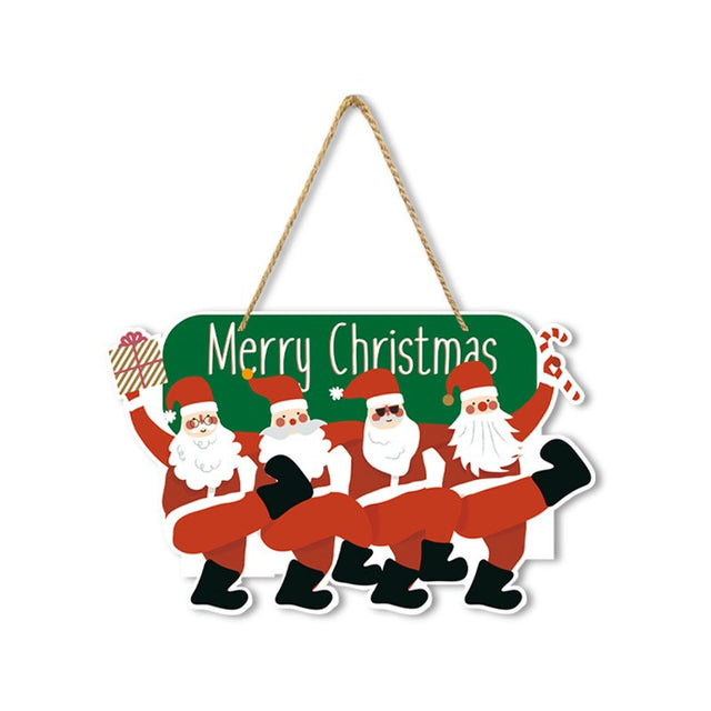 Decoratiune de Craciun, Vivimall, de Agatat, pentru Usa, Perete sau Brad, Sfoara Inclusa, 25.2 x 41.7 cm, din Hartie 350g, Model Mosi Craciuni, Multicolor - vivimall.ro