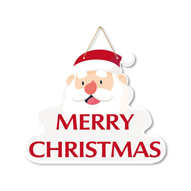 Decoratiune de Craciun, Vivimall, de Agatat, pentru Usa, Perete sau Brad, Sfoara Inclusa, 26.2 x 32.5 cm, din Hartie 350g, Model Mos Craciun, Alb/Rosu - vivimall.ro