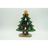 Decoratiune Craciun, Brad, Verde, 3 randuri cu ornamente, 12 cm x 18 cm, Lemn, Vivimall - vivimall.ro