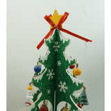 Decoratiune Craciun, Brad, Verde/Alb, 8 cavitati cu ornamente, 18.5 cm x 33 cm, Lemn, Vivimall - vivimall.ro