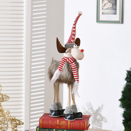 Figurina de Craciun, Vivimall, Ren 3D, din Panza si Polistiren, 70 cm Inaltime, Multicolor - vivimall.ro