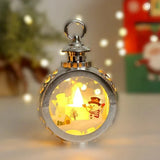 Decoratiune Craciun tip Felinare cu baterii, 13.5 x 9 cm,Lumanare cu geam si inscriptie om de zapada,lumina alb cald,baterii incluse, Argintiu - vivimall.ro