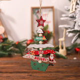 Decoratiune de Craciun din Lemn, Vivimall, cu Snur pentru Agatare in Brad, Model Brad de Craciun, Scris May Your Days Be Merry And Bright, 17x12.8x0.4 cm, Multicolor - vivimall.ro