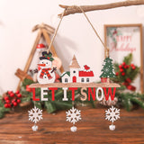 Decoratiune De Craciun Din Lemn, Cu Snur Pentru Agatare In Brad, Scris Let It Snow - vivimall.ro