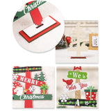 Decoratiune de Craciun din Lemn, Flippy, pentru Masa, Model Bradut, Scris We Wish You A Merry Christmas, 21.5x12.2x4 cm, Multicolor - vivimall.ro