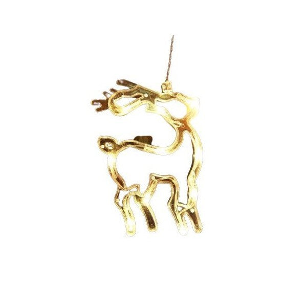 Decoratiune de Craciun Luminoasa in forma de Cerb/Caprioara, 18x13 cm, cu Ventuza, Alb Cald, Vivimall - vivimall.ro