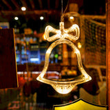 Decoratiune de Craciun Luminoasa in forma de Clopotel 15x18 cm, cu Ventuza, Alb Cald, Vivimall - vivimall.ro
