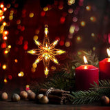 Decoratiune de Craciun Luminoasa in forma de Fulg, cu Ventuza, Alb Cald - vivimall.ro