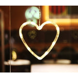 Decoratiune de Craciun Luminoasa in forma de Inima, 13x16.5 cm, cu Ventuza, Alb Cald, Vivimall - vivimall.ro