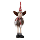 Decoratiune de Craciun Model Ren, Vivimall, Textil, Ren cu Palarie si Fulgarin, Decor de Craciun Interior Exterior, 70 cm Inaltime, Gri - vivimall.ro
