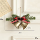 Decoratiune de Craciun pentru Brad, Flippy, Model 2 Clopotei de Craciun cu Crenguta de Brad, Decoratiune pentru Interior de Craciun, Albastru fier - vivimall.ro