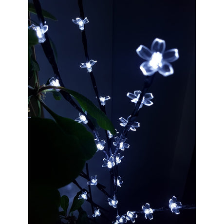 Decoratiune Luminoasa Crenguta cu Baterii 72 LED -uri Flori Alb Rece - vivimall.ro
