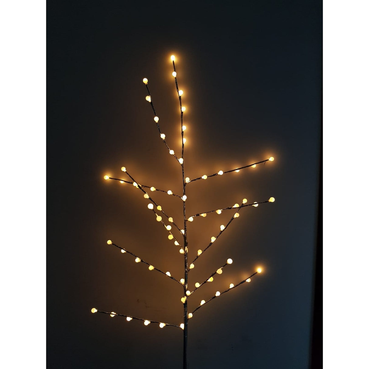 Decoratiune Luminoasa Crenguta cu Baterii 72 LED -uri Glob Alb Cald - vivimall.ro