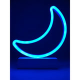 Decoratiune Luminoasa cu Baterii Semiluna 25 cm Albastru - vivimall.ro