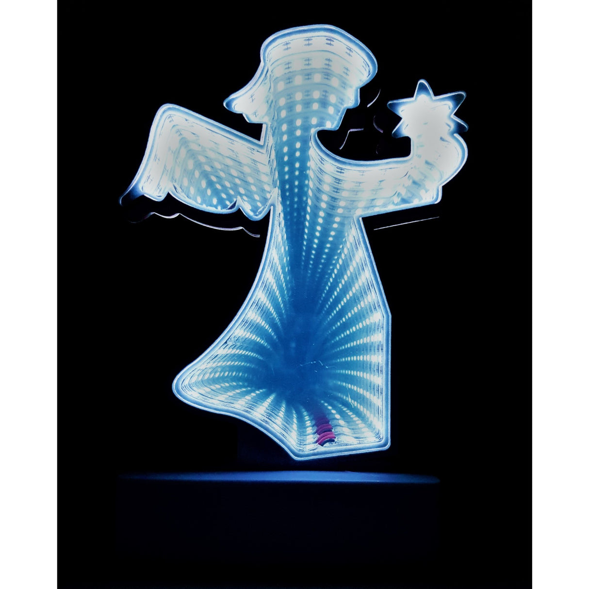 Decoratiune Luminoasa cu Baterii/USB Model Ingeras 20 cm Alb Rece - vivimall.ro