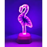 Decoratiune Luminoasa cu Baterii/USB Neon Model Flamingo 20 cm Mov - vivimall.ro